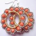 Hoop Earrings, Beadwork, Dangle, Orange, Beaded, Burnt Orange, Tangerine, Pumpkin, Mango, Coral, Wire Jewelry, Colorful, Bohemia Jewelry