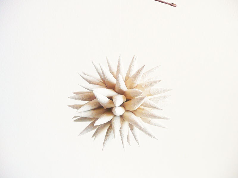 Beach Wedding Decoration Wedding Gift Paper Star Urchin Nautical Home Decor Ivory Sand Dipped Ornament - 4 inch - White Sandy Beach Sparkler