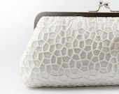 Bridal Lace Clutch in White or Ivory 8-inch ANGEE W. Amoureuse