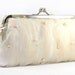 Bridal Clutch with Alencon Lace Organza Flower in Champagne 8-inch LAFORET
