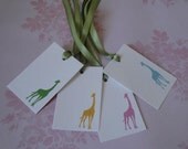 4 Giraffe gift tags
