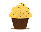 yellow cupcake-clipart