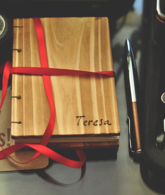 Personalized Cedar Wooden Handcrafted Coptic Journal