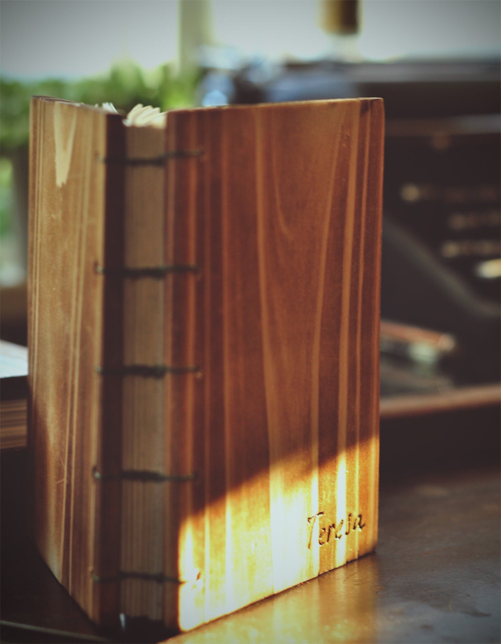 Personalized Cedar Wooden Handcrafted Coptic Journal