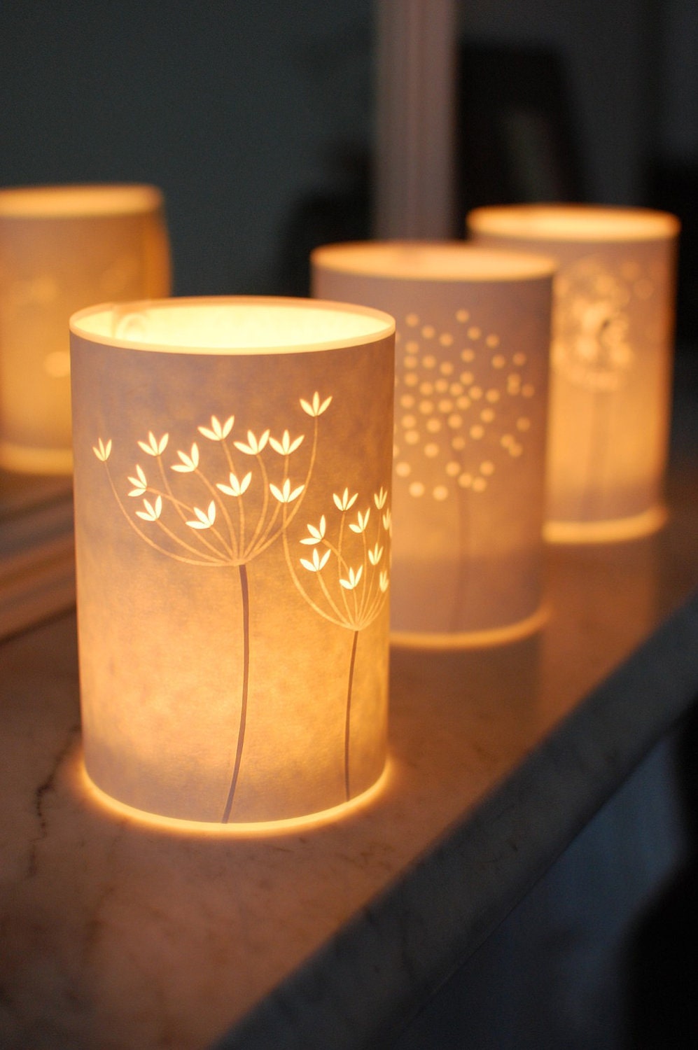 Set of three Seed Head Candle Lights