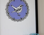 Nightingale silkscreen print - lavender edition of 55