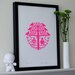 Robots in Love silkscreen print (neon pink)