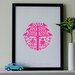 Robots in Love silkscreen print (neon pink)