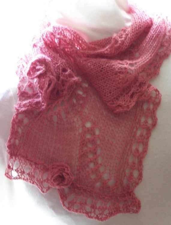 Sakura PDF hand knitting scarf pattern Add some Blossoms to your life