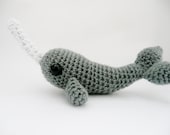 Gray Narwhal Amigurumi Plush