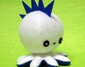 Punk Rocktopus - White mohawk octopus plushie - 4.5"