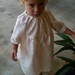 Ivory Puckered Cotton Peasant Dress..NB, 3m, 6m, 9m, 12m, 18m, 2T, 3T, 4T..dressbabybeautiful