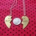 Best Bitches------Brass Split Heart Necklace--MADE TO ORDER----Best Friends--Two Necklaces