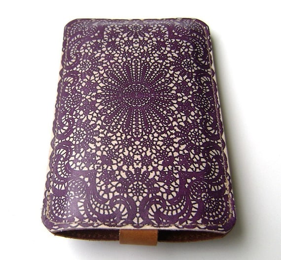 Leather Purple Lace  All iPhone's , iTouch case