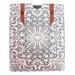 Leather New iPad case Pebble Grey ,white lace design