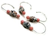 Crochet Stitch Markers Set, Removable, Beaded, Snag Free, DIY Crafts, Peach Marbled, Gift, TJBdesigns