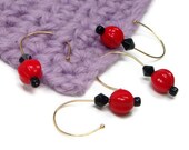 Stitch Markers Crochet Removable Red Black