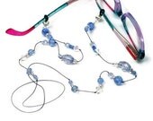 Beaded Eyeglass Lanyard, Reading Glasses Holder, Granny Glasses Chain, Glasses Leash, Eyeglass Necklace, Baby Blue, TJBdesigns