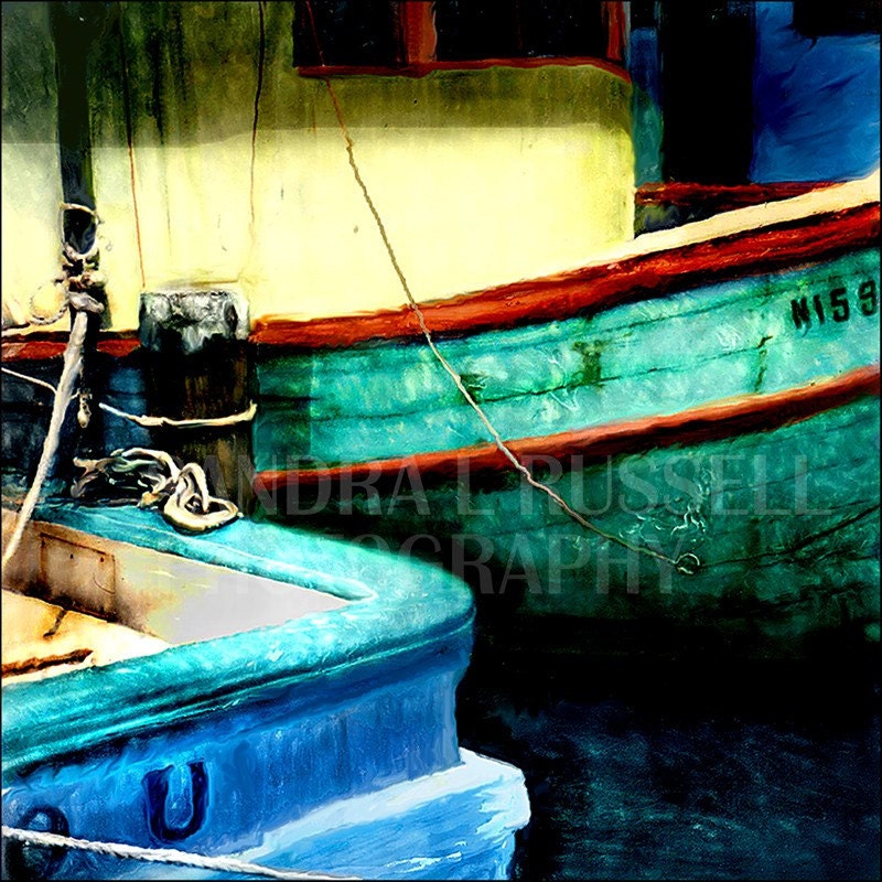 Altered Polaroid Photograhy "Nautical Design"  8x8 printed matted to 12x12 ready to frame