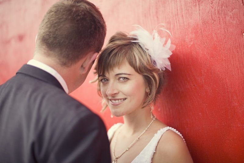 Marie bridal fascinator brooch by Love Charlie-in white-hand made-feathered head piece-xo