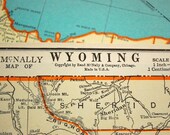 1937 Vintage Map of Wyoming