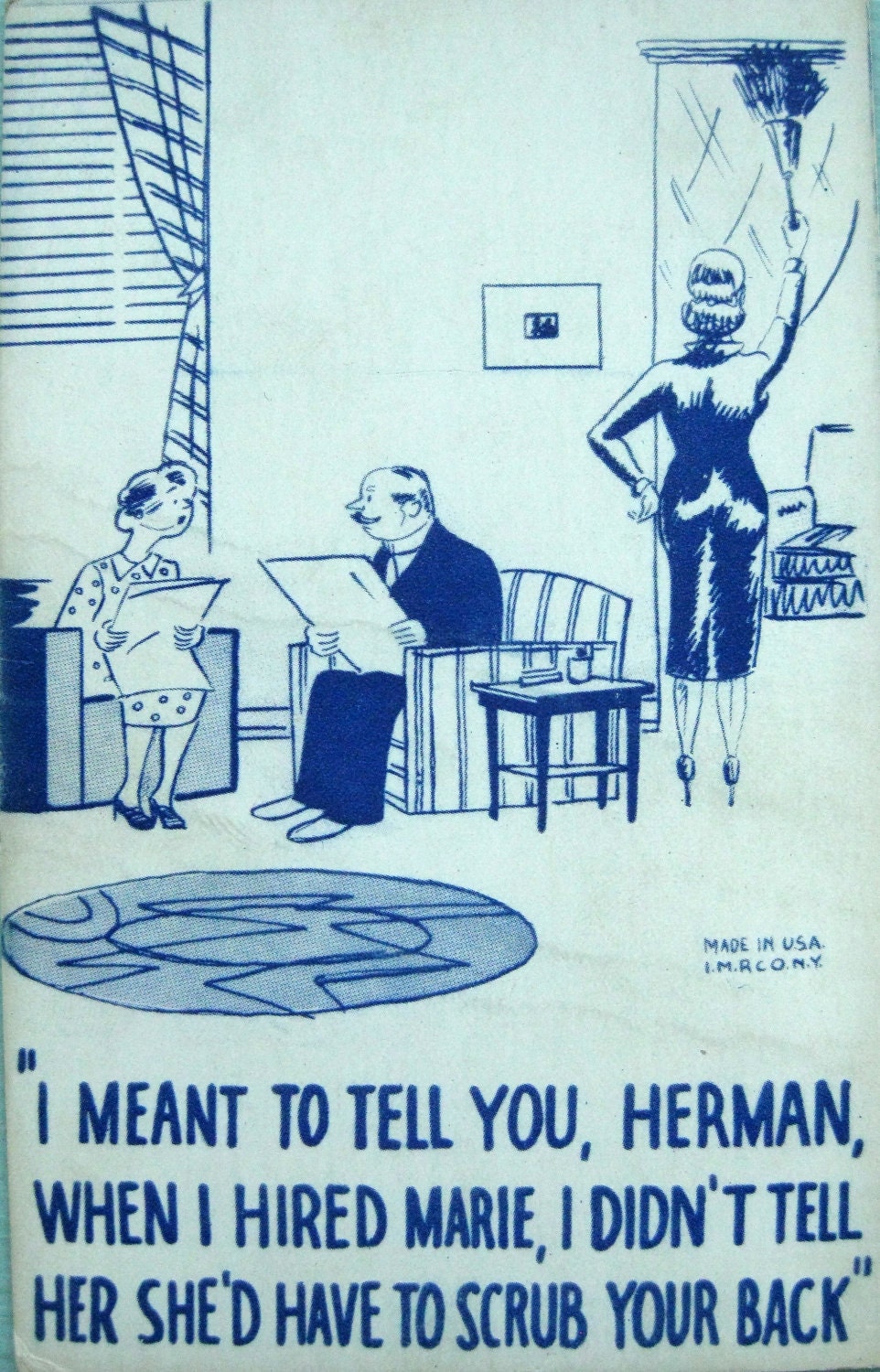 1940s Vintage Funny Couple Scene with Voluptuous Maid