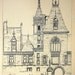 1872 Large Antique Plate of Architectural Details of the Jack Coeur's House, Bourges, France. Plate no. 13