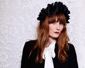 Floral Crown BEAUTIFUL Romantic Floral headband wreath headpiece - gothic black roses, statement headband, so chic - FREE worldwide shipping