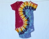 Children Baby Onesie 12 month Tie Dye Turquoise Heart Red Yellow Lime Short Sleeve AnnThenBaby