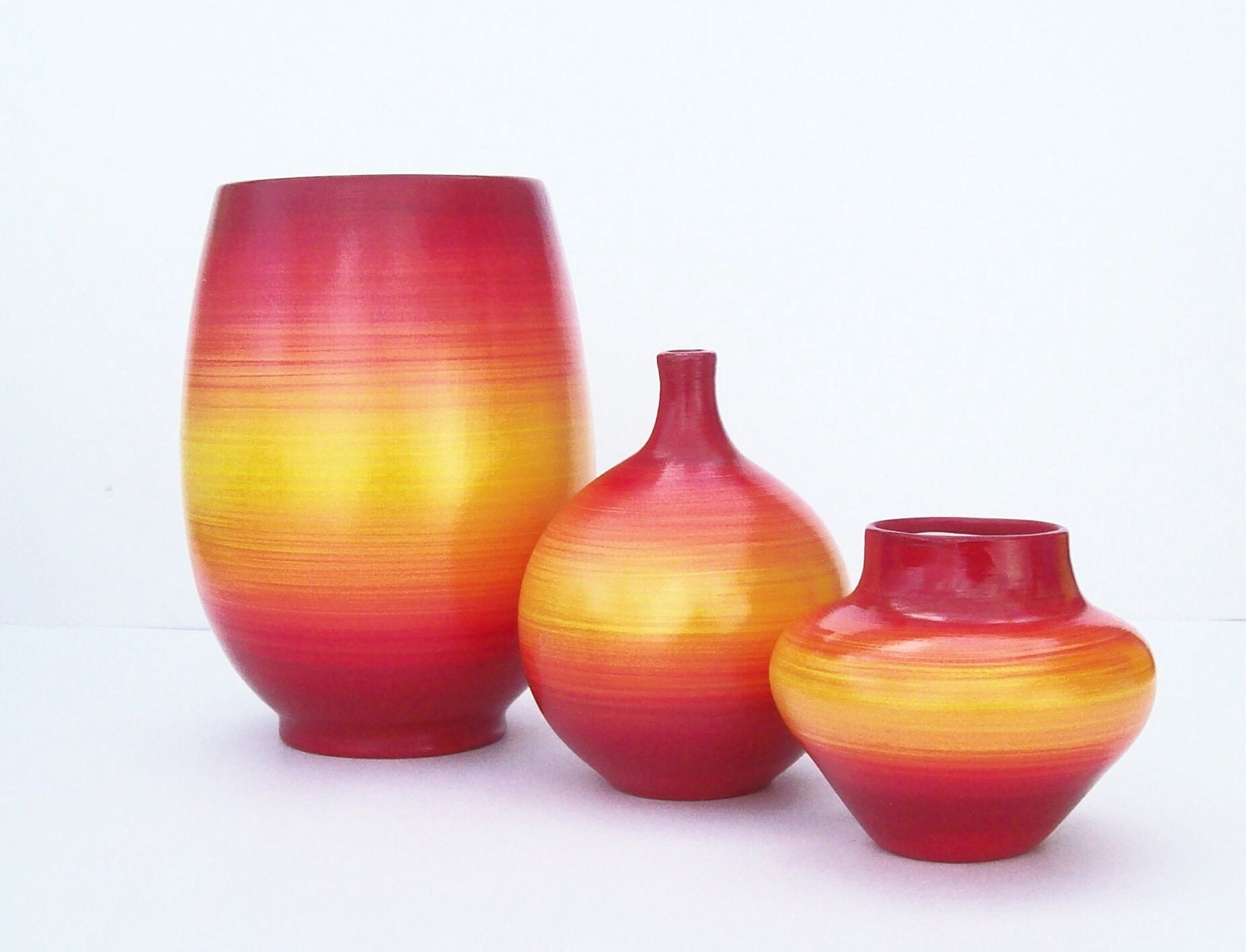 Sunset Fade Ceramic Vase Set