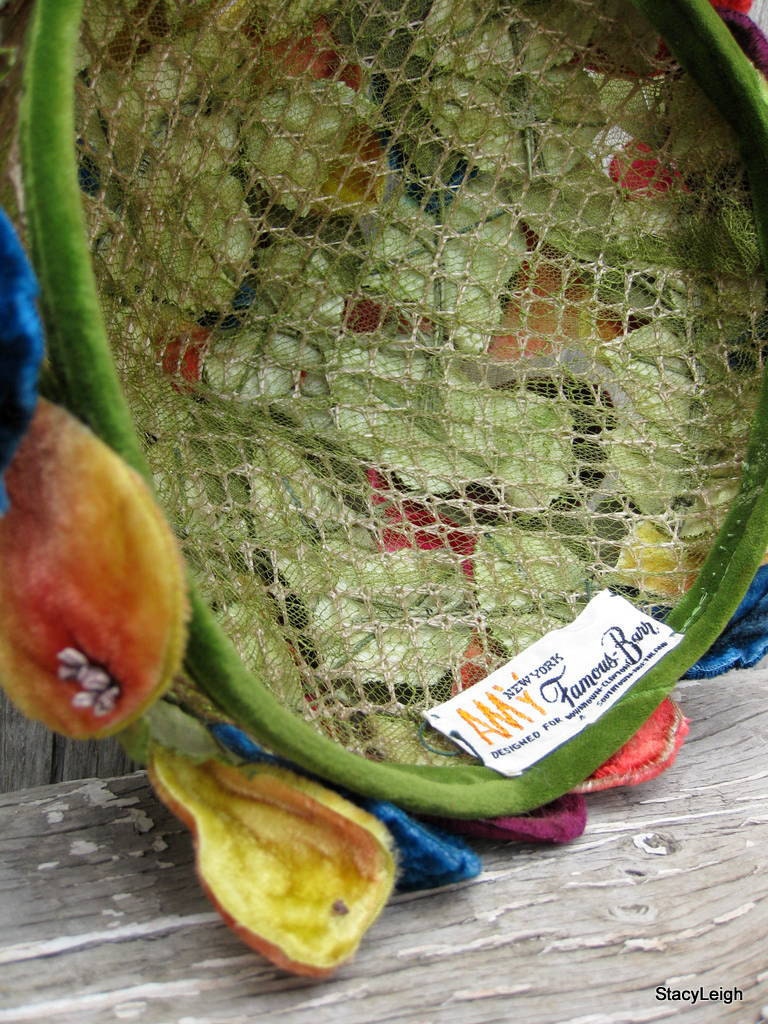 RESERVED for Manuela Fruit Cocktail Velvet Milliner Hat Pristine Condition