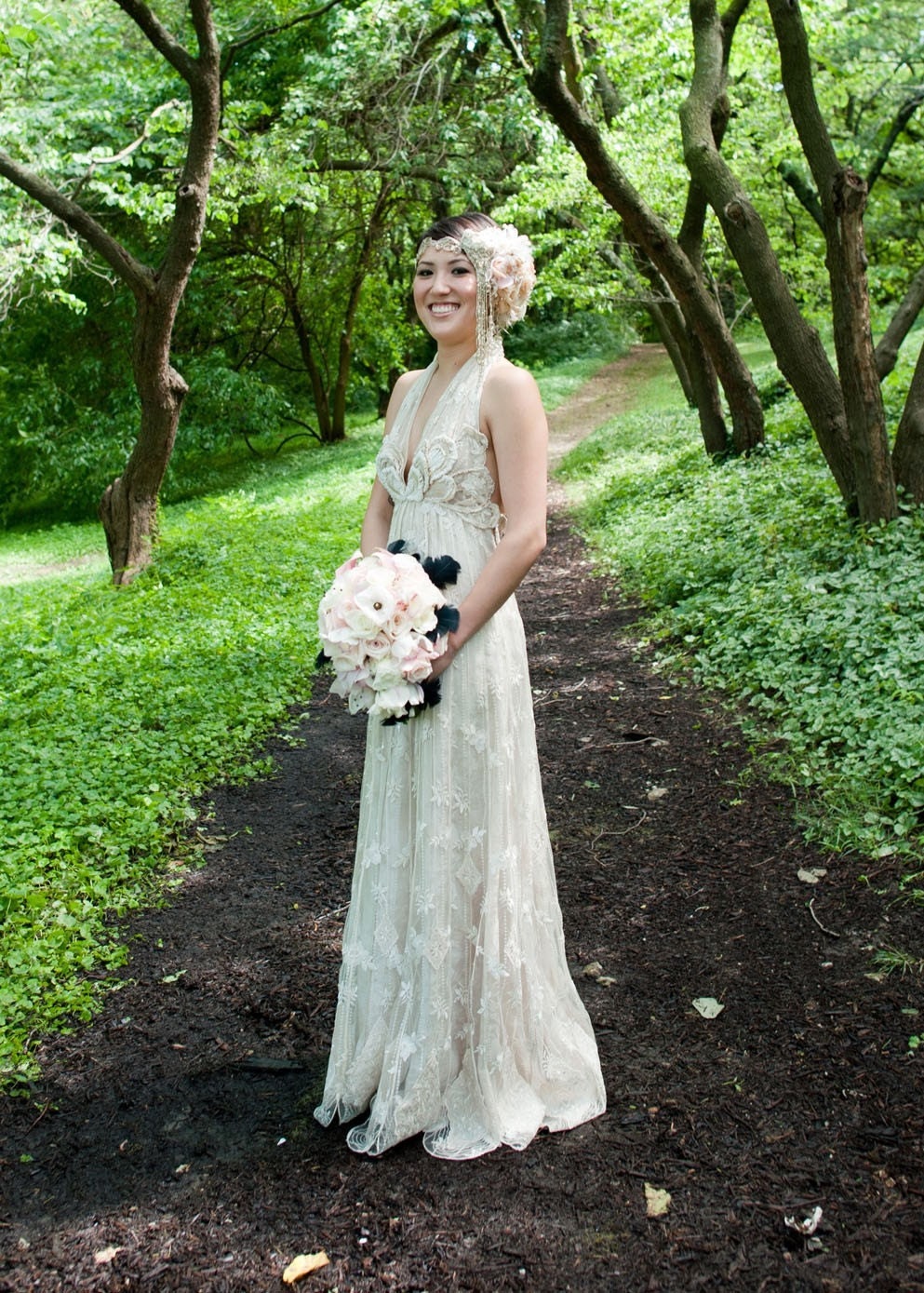 The ALANA Headdress- Custom Made luxe Headband Headdress with Vintage Elements. Fit for a queen.