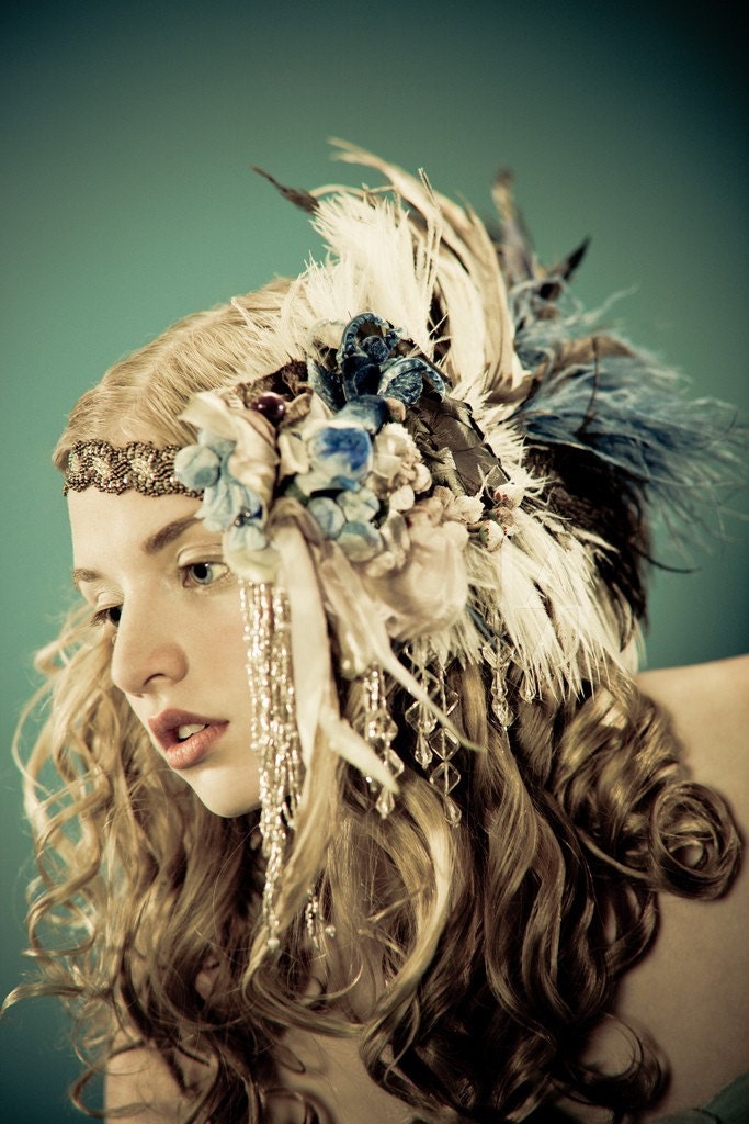 Kat Swank Custom Headdress Headband- Heirloom quality, wearable textile art- Your colors. LIAISON