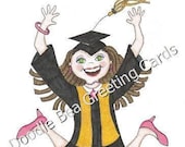 Graduation Cards - Girls Graduation - Atta Girl Congrats (Grad 115) Personalize