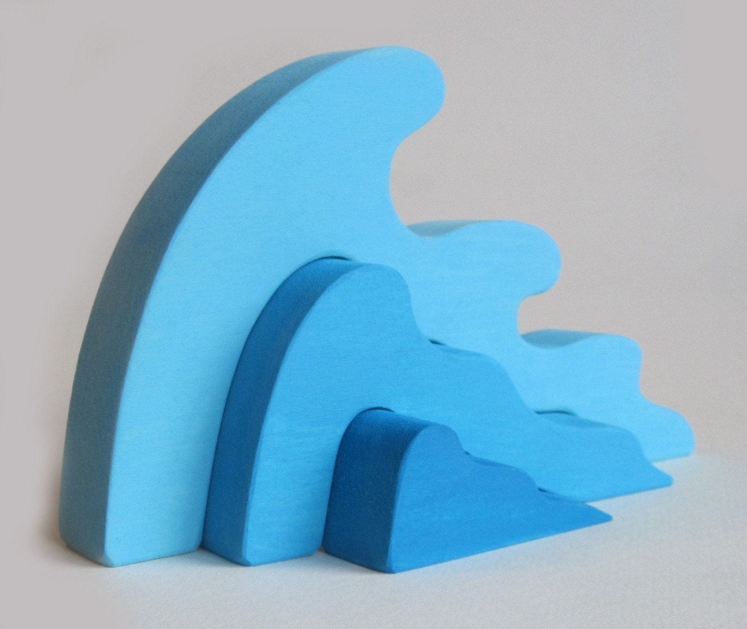 Wooden Wave Stacker- Waldorf Toy- Ocean- Earth Day