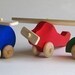 Wooden Toy Set- Helicopter Car Airplane- Natural Waldof Push Toy