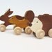 Woodland Animal Set- Eco Children Friendly Mini Push Toys- Waldorf Wooden