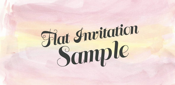 Sample of Any One Flat Invitation Set