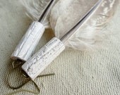 sale // porcelain bark pheasant feather earrings