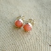 coral sterling silver studs