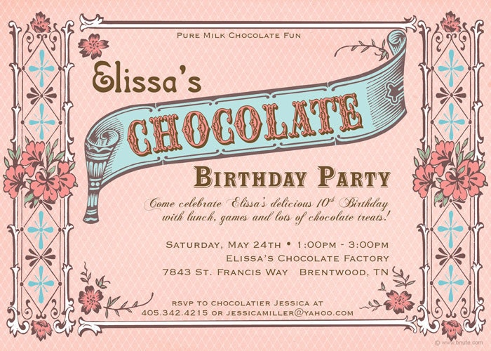 chocolate party invites