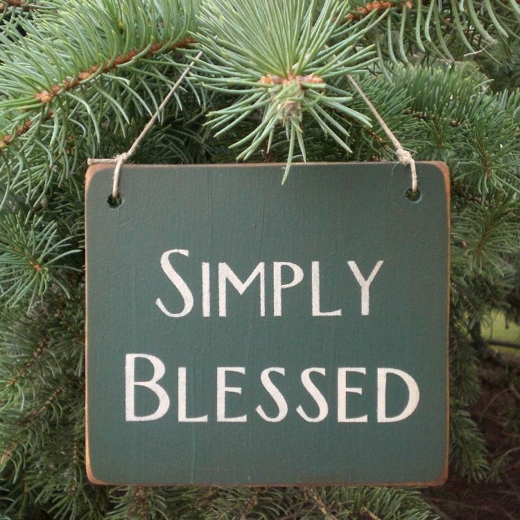 Small Primitive Wood Sign- Simply Blessed