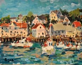 Maine Painting Boothbay Harbor Original Art by Russ Potak
