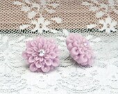 Mum Earrings, Mum Stud Earrings, Purple Mum Earrings, Hypoallergenic Studs, Shabby Chic Earrings, Mum Post Earrings