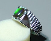Ammolite Ring in Sterling Silver Father's Day Gift for Dad