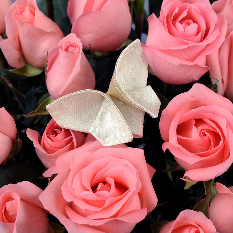 Wedding Bouquet Decoration Custom Silk Origami Butterfly Bouquet Decoration 100 COLORS of silk in MEDIUM or LARGE size butterfly wedding