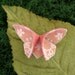 Silk Origami Butterfly Brooch Pin Honeysuckle Pink and Iridescent New Pink Gold with CREAM Lace MEDIUM SIZE
