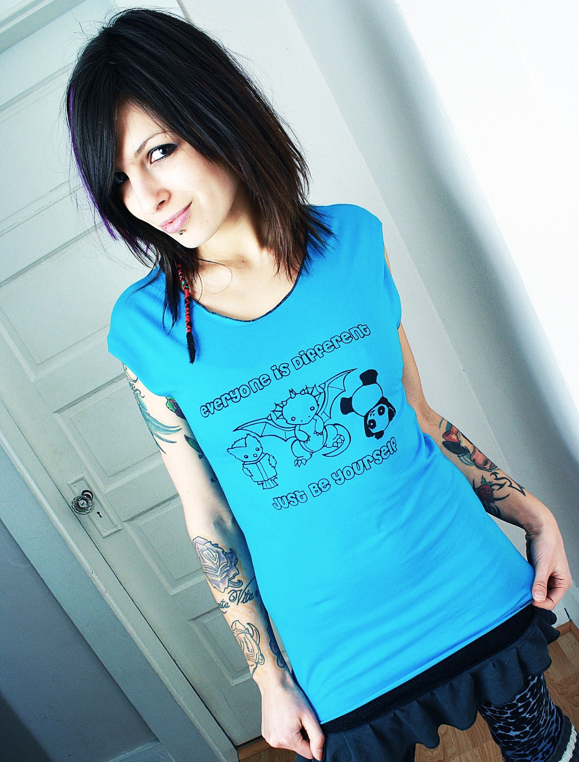 Everyone is Different Just Be Yourself T-Shirt - Organic Eco Tee Top Positive Shirt S-L