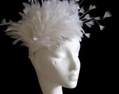 Cream Feather Fascinator Hat