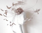 Mink/Beige Fascinator Hat for Ascot, Kentucky Derby and Weddings